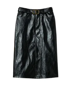 Юбка-Миди с пластинкой с логотипом Twinset, черный