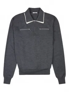 Поло с воротником на молнии Jil Sander, серый