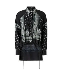 Асимметричная вискозная рубашка с принтом в виде банданы Pinko, мультиколор