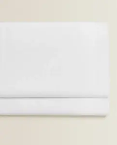 (500 нитей) плоский лист хлопкового перкаля Zara Home, белый