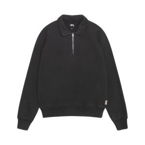 Толстовка Stussy Relaxed Half Zip, Washed Black