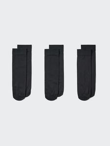 Полупрозрачные носки средней длины (3 пары) Uniqlo, 09 black