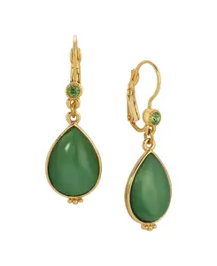 Серьги-Капли из зеленого лунного камня 2028, green