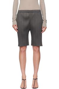 Pleats Please Issey Miyake Серые июньские ежемесячные цвета шорты