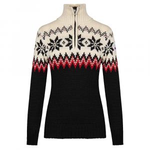 Свитер Dale of Norway Myking с застежкой-молнией на четверть длины (женский), Black/Off White/Raspberry