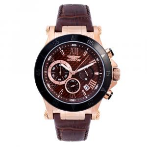 Часы из коричневой кожи Bobroff