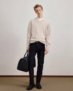 Мужской базовый свитер с V-образным вырезом Dustin, бежевый