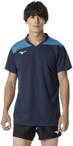 Игровая футболка MIZUNO, с коротким рукавом, с графическим принтом, унисекс, V2MAB113, темно-синий/синий