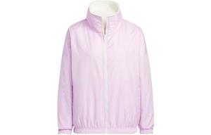 Женская бархатная куртка Adidas розовая белая