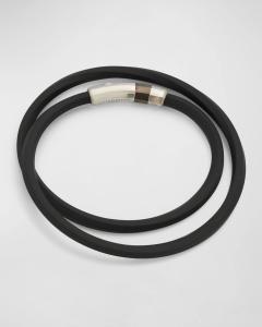 Мужской резиновый браслет с двойной оберткой Tateossian, цвет Black