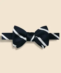 Шелковый галстук-бабочка BB#3 с полосками в полоску, изготовлен в США.