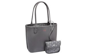 GOYARD Сумка тоут мини женская с комбинацией холста и кожи, Gray