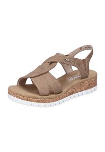 Сандалии на танкетке, с эластичной вставкой, женские rieker, цвет Shell