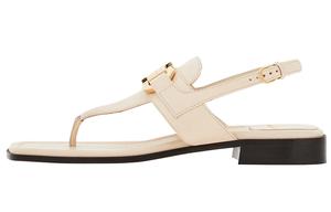 Кожаные сандалии Gancini с пряжкой Ferragamo, белый