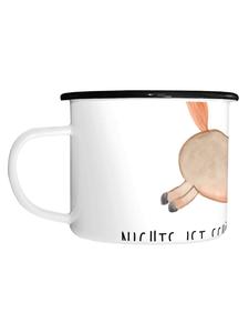 Эмалированная кружка размера XL с изображением скачущей лошади и надписью белого цвета Mr. & Mrs. Panda