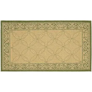 Внутренний ковер с бордюром в рамке для двора Safavieh, зеленый, 77x153 см