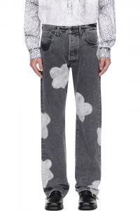 Forma Серые выбеленные джинсы с цветочным рисунком