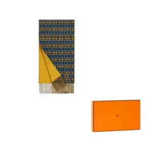 HERMES Вязаный шарф унисекс, Yellow