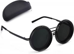 Регулируемые солнцезащитные очки, адаптивные солнцезащитные очки, круглые поляризованные солнцезащитные очки ND9, очки с линзами-фильтрами для затемнения, солнцезащитные очки с тонировкой 1-9 режимов для пляжа Generic