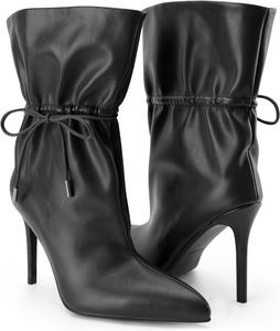 Z.Oufeier Женские осенние ботильоны с высоким каблуком-стилетто, свободной посадкой, шнуровкой, зауженным носком, модные вечерние короткие ботинки