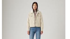 Оригинальная куртка дальнобойщика Sherpa Levi's, Egret - White