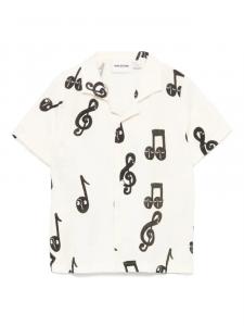 Mini Rodini рубашка с принтом Note, белый