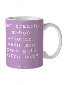 Кофейная кружка с надписью, электрогитара, два риффа с надписью В лавандовом сне Mr. & Mrs. Panda
