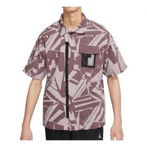 Рубашка Men's Air Jordan Printing Knit Short Sleeve Pink Brown Shirt