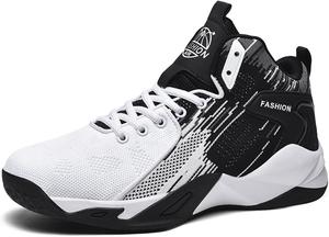 Мужские высокие кроссовки для баскетбола, модные беговые кроссовки, противоскользящие тренировочные спортивные туфли на шнуровке для мужчин, обувь для активного отдыха Generic, белый