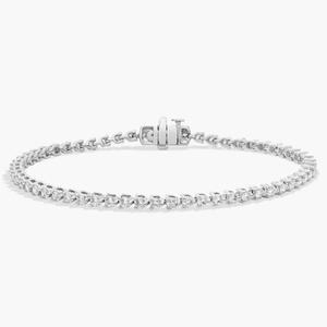 7-дюймовый теннисный браслет с тремя зубцами из 14-каратного белого золота с бриллиантами (2 карата, два карата - HI / SI1-SI2) Blue Nile