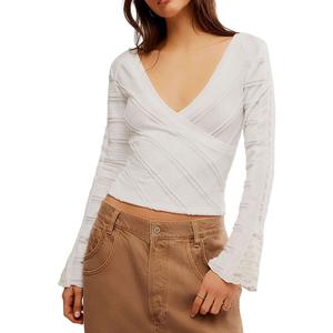 Рок-топ с длинными рукавами Free People, белый