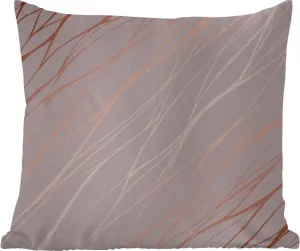 Подушка для улицы - Мрамор - Розовый - Розовое золото - Узор - 60x60 см - Устойчива к атмосферным воздействиям - Подушка для отдыха - Декоративная подушка - Подушка для сна MuchoWow