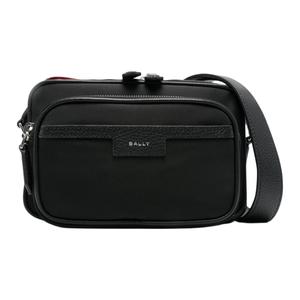 BALLY Сумка-мессенджер из ткани с кожаными вставками, наплечная сумка, кросс-боди мужская black