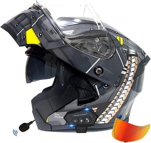 Шлем мотоциклетный ACLFFSHO с микрофоном, черный