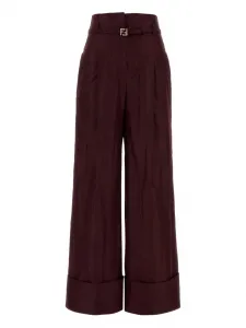 Брюки с пряжкой из тафты Fendi, красный