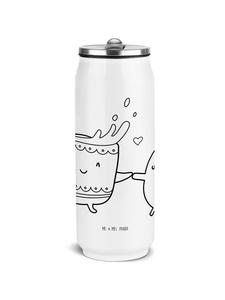 Mr. & Mrs. Panda Термос с изображением кофейных зерен, без слогана, белого цвета