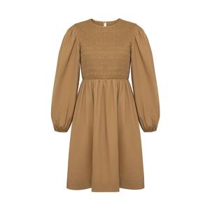 Однотонное платье Deep Breath с простыми рукавами-фонариками, черный