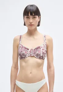 Бикини curve love с широкими бретелями на косточках, цветочный принт, верх в полоску. Abercrombie & Fitch, White/Brown