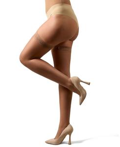 Женские колготки Simply Bare с цветочным кружевом, толстовка до бедра, модель MM-109 MeMoi, Honey