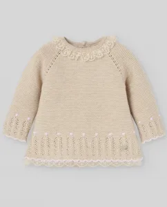 Детский вязаный жилет коллекции Alegría Paz Rodríguez, бежевый