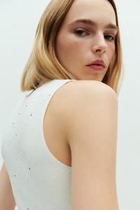 Майка со стразами H&M, бежевый