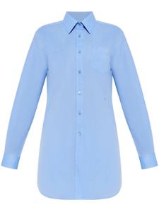 Платье-рубашка с вышитым логотипом Moschino, синий