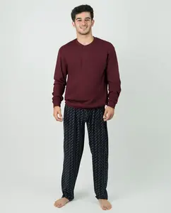 Мужская пижама с воротником на планке Babelo, темно-серый