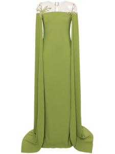 CRISTALLINI креповое платье Daphne с бисером, зеленый