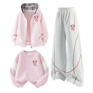 Детская повседневная спортивная одежда с круглым вырезом Moderate Disney, di gift k cherry blossom розовый+di gift k белый heather серый+di gift k cherry blossom розовый