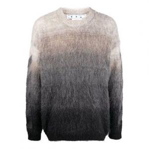 Свитер men's ss22 round neck gradient pullover wool sweater gray Off-White, серый