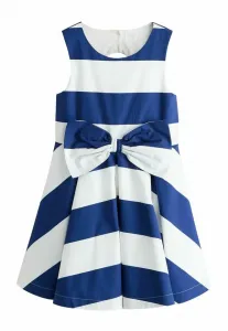 Платье повседневное, в полоску, с бантом, прямого кроя. Next, Blue