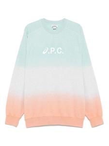 Свитер с логотипом из коллаборации с asics A.P.C., зеленый