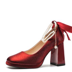 BIGTREE Туфли на высоком каблуке, женские, красные