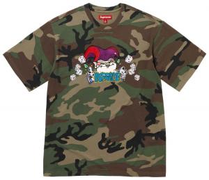 Футболка Supreme Aoi Jester с коротким рукавом, расцветка «Лесной камуфляж», коричневый